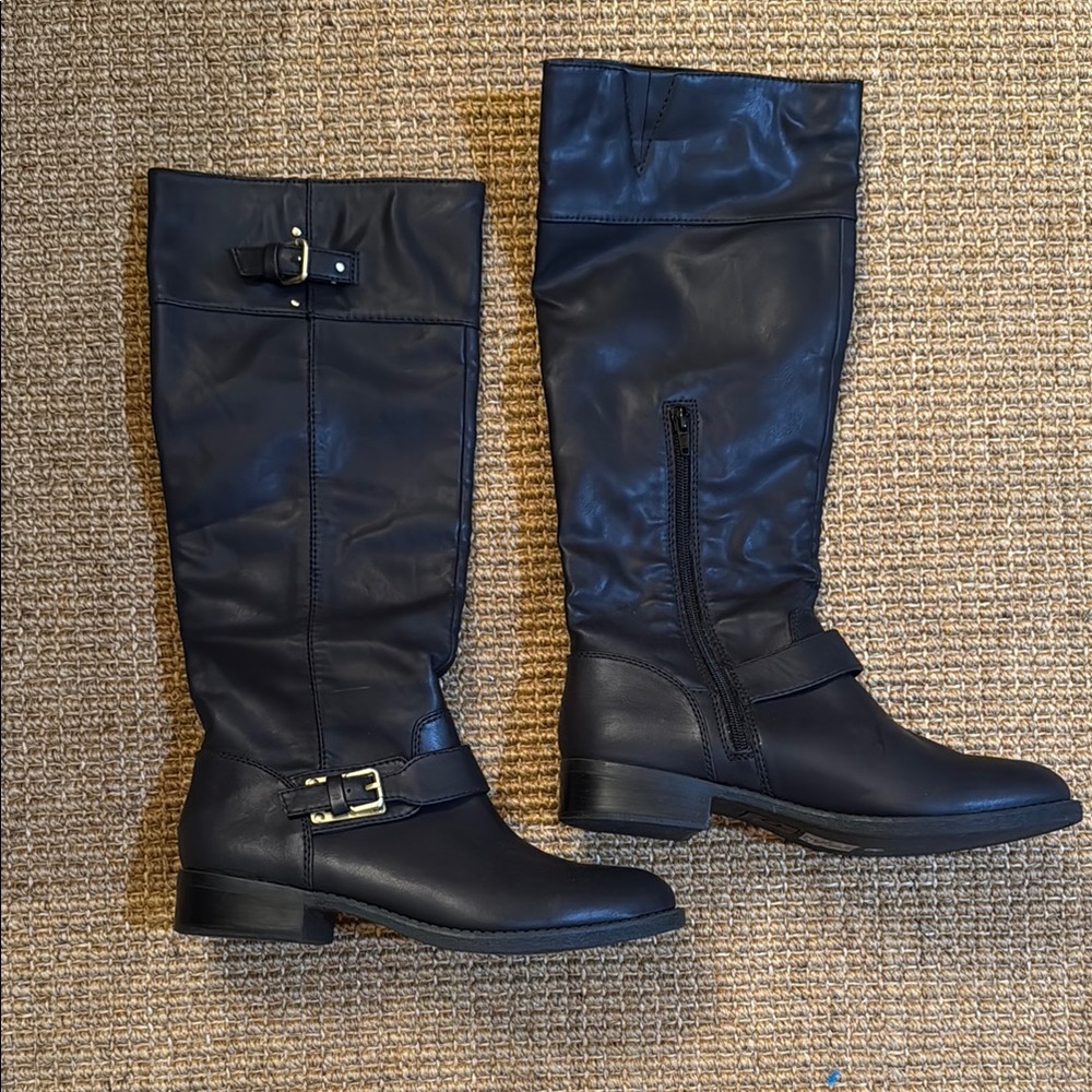 NWOT Dolce Vita Black Riding Boots 8.5 Faux Leather